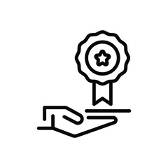 Black line icon for superior service