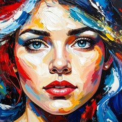 Colorful portrait of a woman