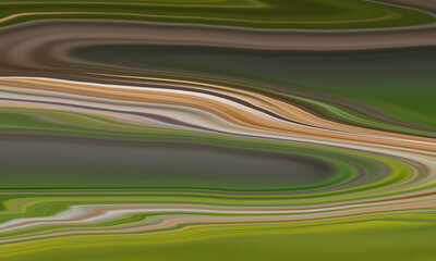 Abstract green and brown wavy lines create a mesmerizing and organic pattern