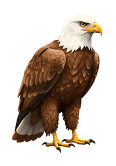 Obraz premium Majestic Bald Eagle Portrait Illustration png clear alpha channel cutout isolated on transparent background