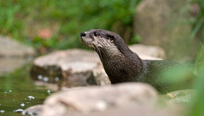 Otter by water's edge