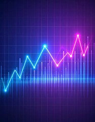 Naklejka premium Neon graph ascending