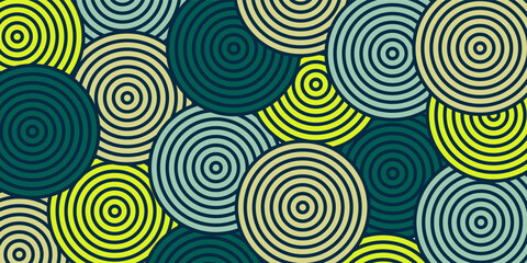 Striped circle design with colorful abstract pattern