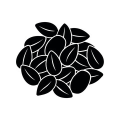 Naklejka premium Pile of sunflower seeds black silhouette illustration on white background