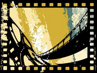 Filmstrip graphic with textured background