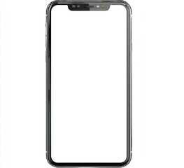 A dark gray smartphone with a blank white screen (1)