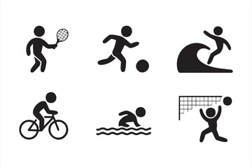 Exercise and training icons set for fitness, endurance, and athletic performance