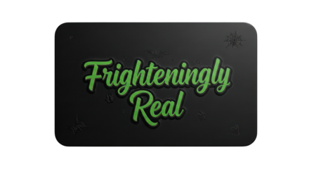 Frighteningly real halloween art on transparent background