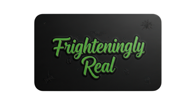 Frighteningly real halloween art on transparent background