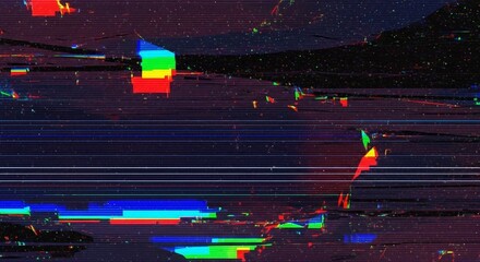Glitch art abstract digital error distortion noise pixel colorful modern design