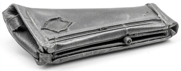 Gray, creased, folded object, possibly a firearm magazine or part
