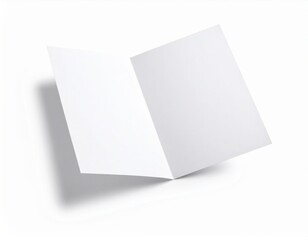 Blank A4 White Paper Mockup: Single Fold Floating in a Clean Space. Professional Document Display