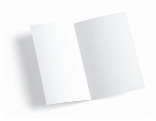 Blank A4 White Paper Mockup: Single Fold Floating in a Clean Space. Professional Document Display