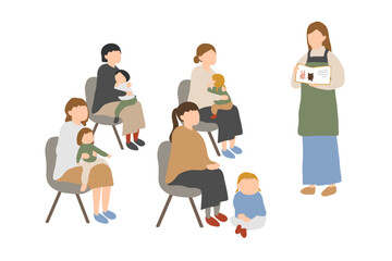 Obraz premium 読み聞かせシーン / Reading by a nursery teacher