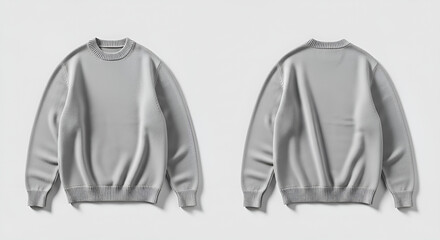 Front and Gray Sweatshirt on White Background