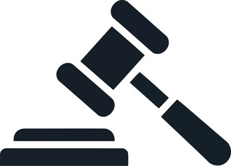 Justice gavel symbol law auction courtroom judgment legal symbol icon vector