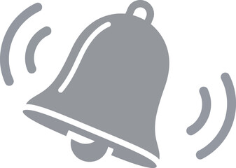 Vibrating bell icon alert notification symbol interface element for communication and information vector