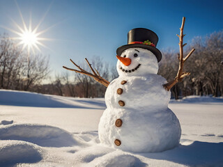 Obraz premium snowman in the snow