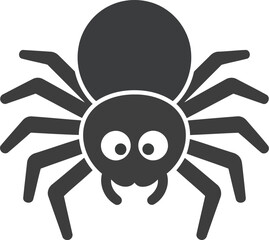 Cute cartoon spider character icon graphic design element isolated on vector