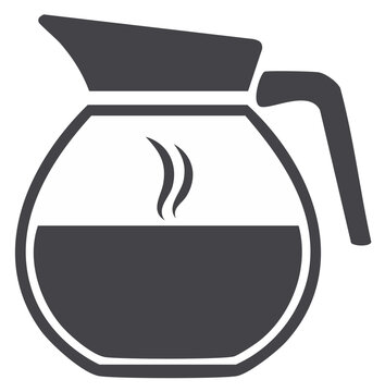black coffee pot with steam clip art preview