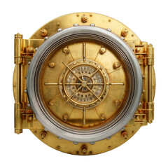 Obraz premium golden bank vault door with combination lock 