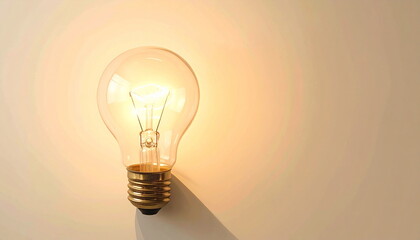 Isolated Light Bulb on Beige Background