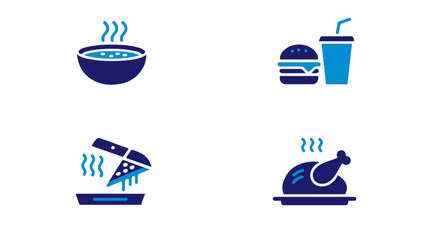Obraz premium Food and Drink Icons Restaurant Menu, Culinary, and Fast Food Graphics