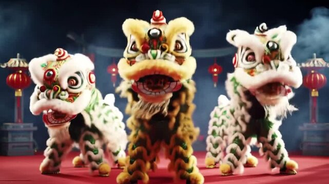 Lion dance performance costumes