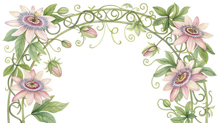 Floral Watercolor Frame Border Art, Botanical Design, Nature Illustration, Elegant Decor, Artistic View, Watercolor Frame Border