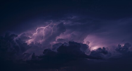 A Dance of Light and Shadow in the Stormy Skies Above, Under a Veil of Darkness.