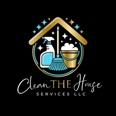 Feminine House Cleaning Logo Design