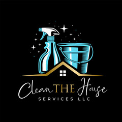 Feminine House Cleaning Logo Design
