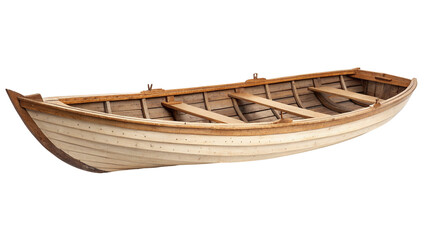 Vintage wooden boat isolated on black background detail of craftsmanship and maritime nostalgia