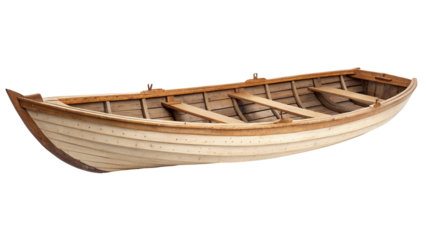Vintage wooden boat isolated on black background detail of craftsmanship and maritime nostalgia
