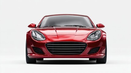 Naklejka premium Red sports car, front view, studio shot