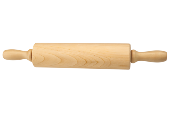 Common kitchen tool for rolling dough made of smooth wood, essential for baking and cooking tasks