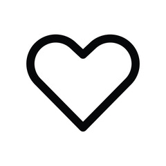 Black outline of a heart shape. Editable stroke. Vector icon illustration