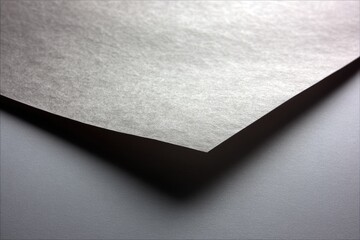 Light gray sheet of paper, angled, on a muted gray background