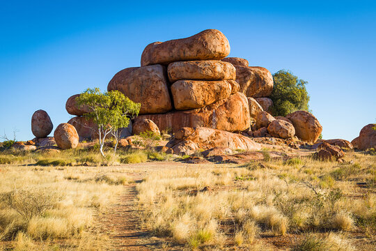 Cluster of granite boulders at the Devils Marbles