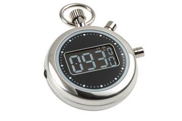 High precision digital stopwatch with polished metal casing for accurate timekeeping and sports