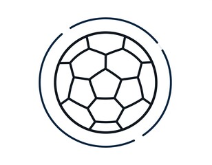 Obraz premium Simple black outline soccer ball