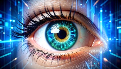 Close-up eye with digital overlay (1)
