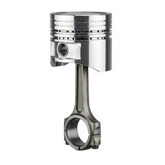 Precision engineered engine piston and connecting rod assembly for automotive performance and mechanical innovation