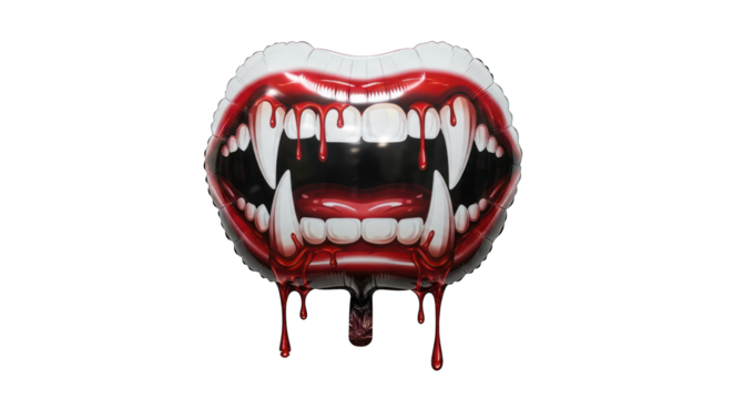 Vampire mouth balloon for party on transparent background