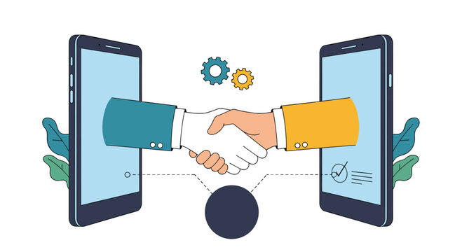 Digital partnership agreement and collaboration through mobile devices enhancing business relationships