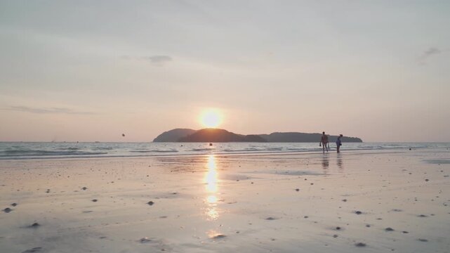 Awesome sunset view of Cenang Beach on Langkawi island, Malaysia
