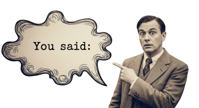 Man shocked by what you just said on transparent background