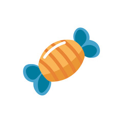 Wrapped candy vector flat icon. Cute wrapped candy illustration, perfect for stickers, packaging, or web.