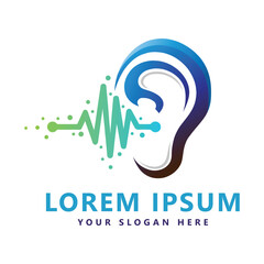 Ear Wave Logo vector template illustration design