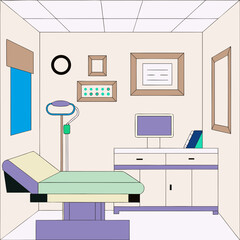 Hospital Room Interior Illustration